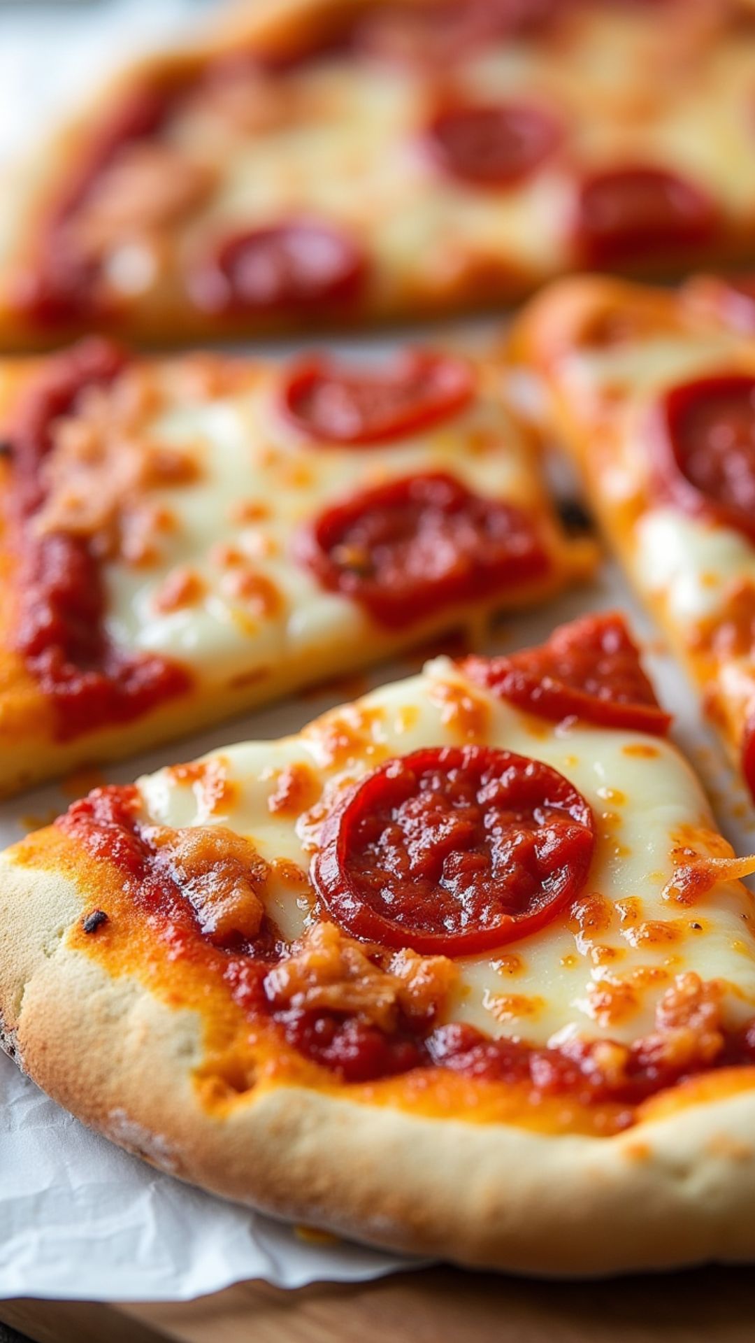 Cottage cheese pizza crust topped with tomato and mozzarella