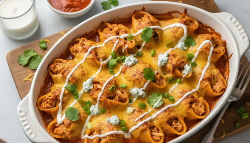 Creamy Buffalo Chicken Stuffed Shells featured-hero