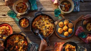 a cozy overhead view of a family
