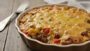 Cheesy Hamburger Rice Casserole featured-hero