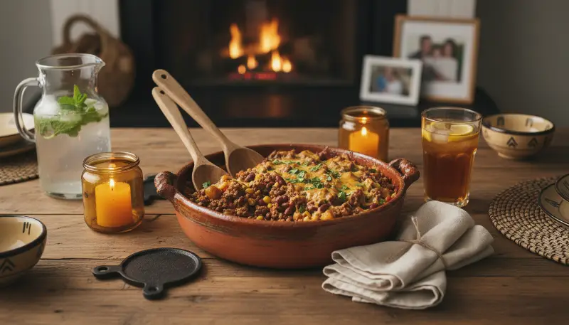 Cozy Slow Cooker Cowboy Casserole close up details