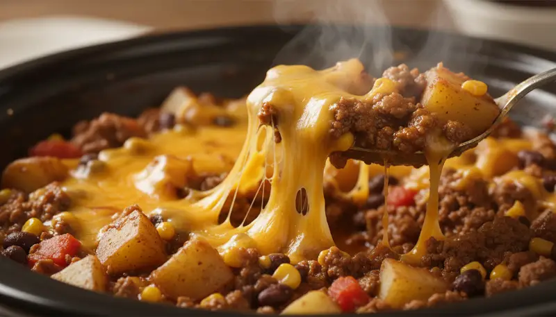 Cozy Slow Cooker Cowboy Casserole ingredients