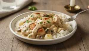 Creamy Smothered Chicken and Rice featured-hero