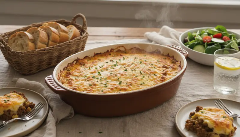 Crockpot Hamburger Potato Casserole close up details