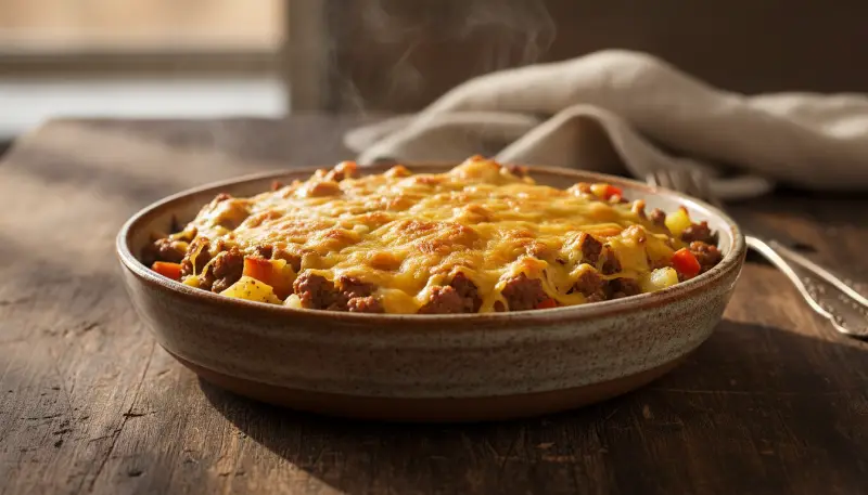 Crockpot Hamburger Potato Casserole featured