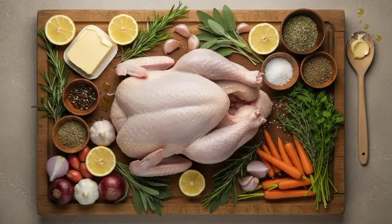 Herb Butter Roast Turkey ingredients