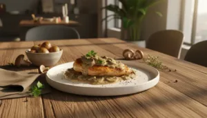 Savory Chicken with Creamy Mushroom Sauce featured
