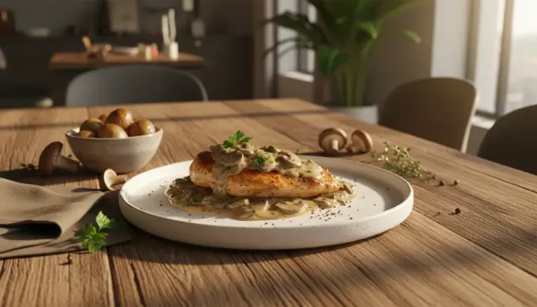 Savory Chicken with Creamy Mushroom Sauce featured
